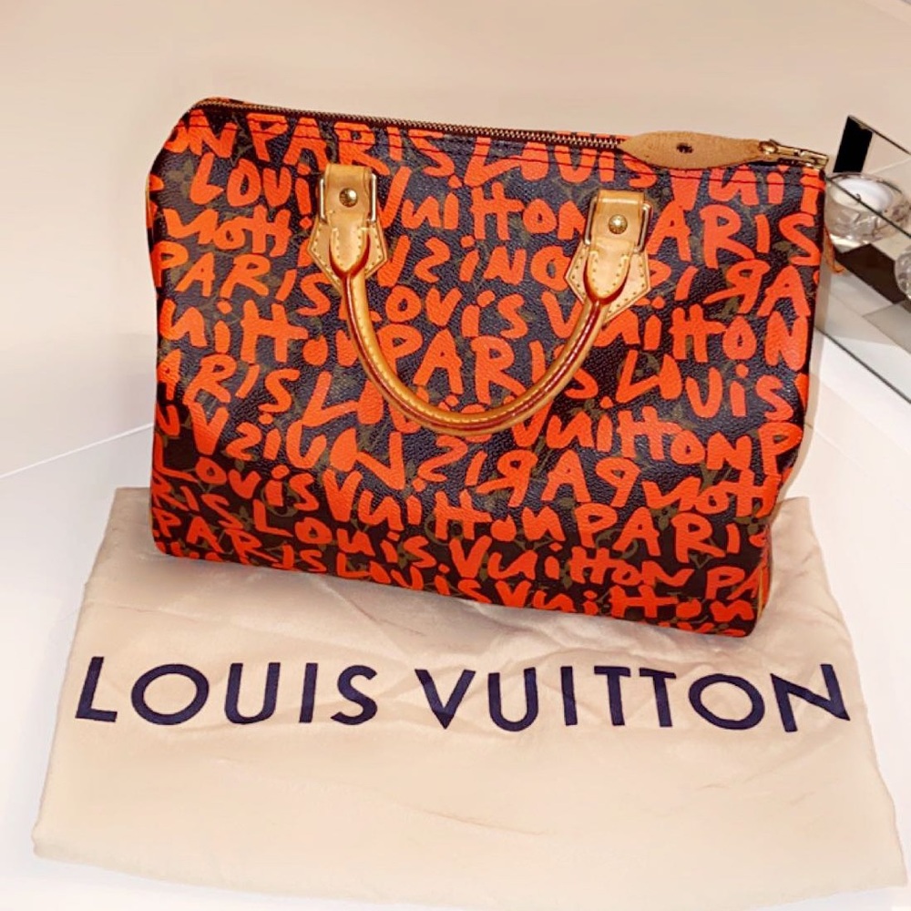 Louis Vuitton monogram Graffiti Speedy 30 Purse